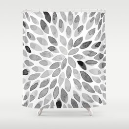 Watercolor brush strokes - black and white Shower Curtain