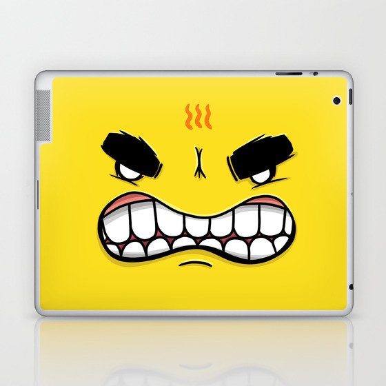 Yellow Smileys - Angry Laptop & iPad Skin