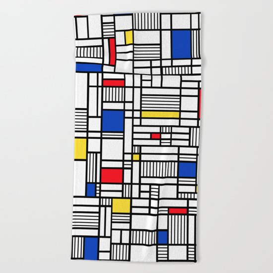 Map Lines Mond Beach Towel