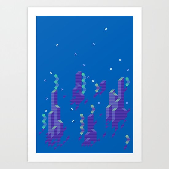Super Mario World (underwater) Art Print