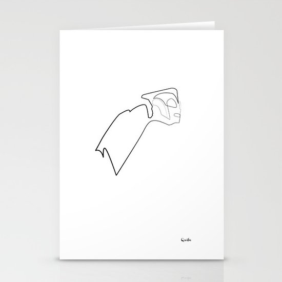 One line Rocketeer Stationery Cards