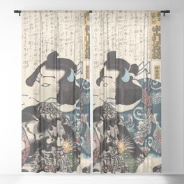 The Gangster Tomigoro (Utagawa Kunisada) Sheer Curtain