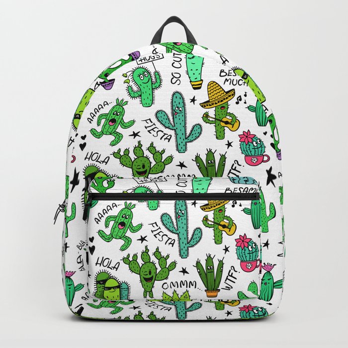 Funny Cactus Pattern Backpack
