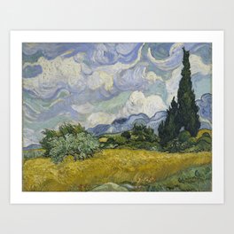 Wheatfield with Cypresses Art Print