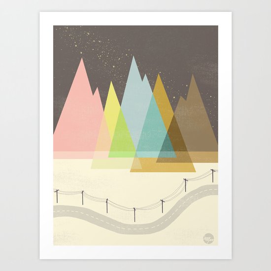 Highway Under Stars Art Print