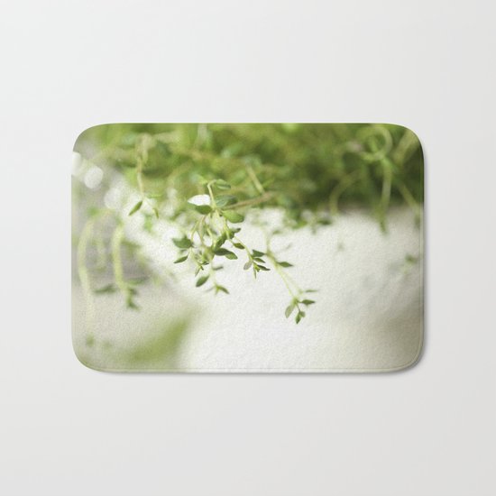 Fresh Herb In A White Pot Bath Mat