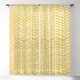Herringbone – Yellow Palette Sheer Curtain