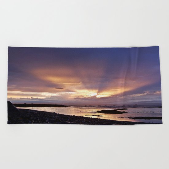 Beams of Light across the Sky Beach Towel