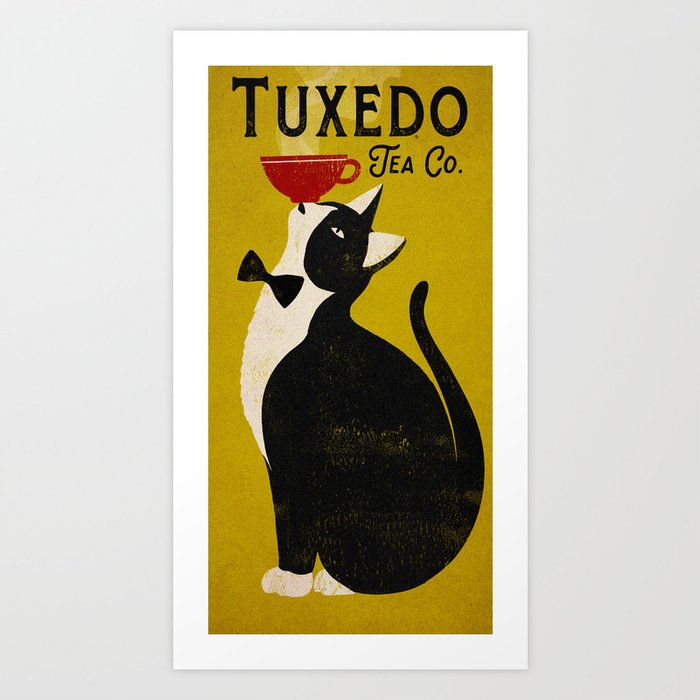 Tuxedo Cat Tea Company Art Print