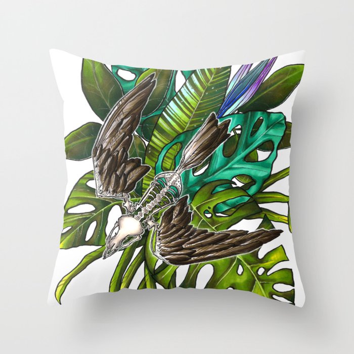 Tropical bird Throw Pillow