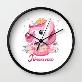 Ivanna Name Unicorn, Birthday Gift for Unicorn Princess Wall Clock