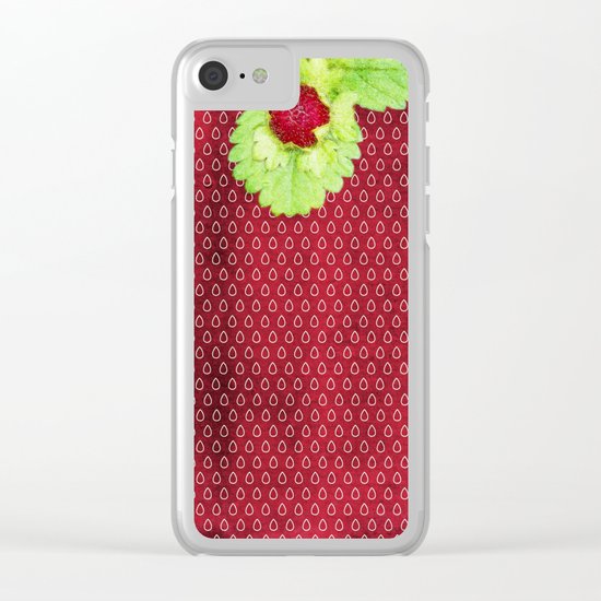 Strawberry LOVE - Strawberries pattern and Illustration Clear iPhone Case
