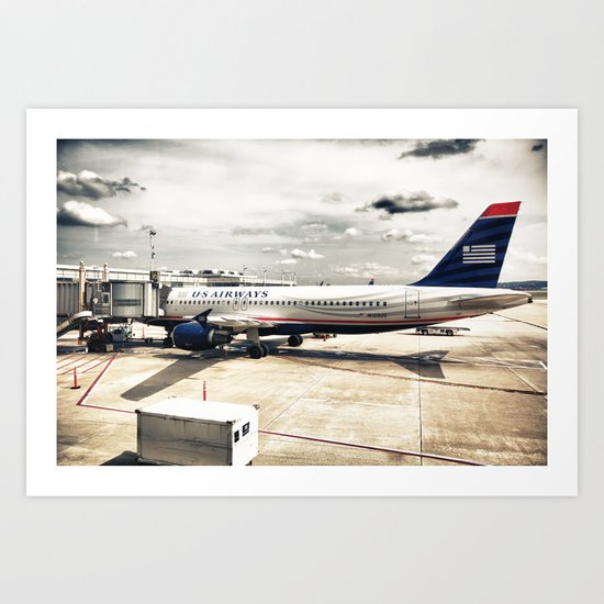 US Aiways Plane at Ronald Reagan Washington National Airport Art Print