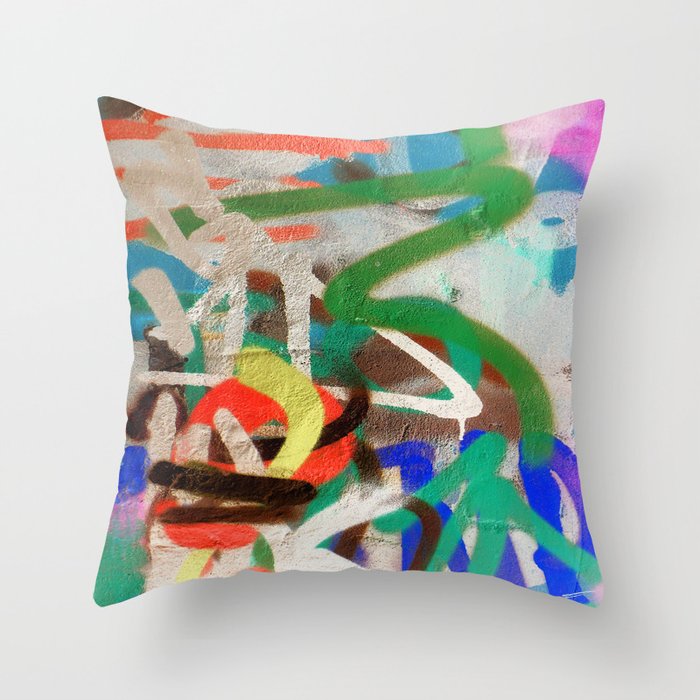 Street Art Graffiti Photography by Dominic Joyce Throw Pillow