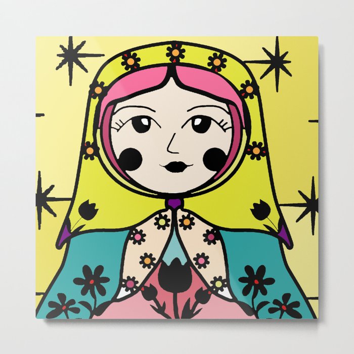 Matryoshka Russian Doll Colorful Ilration Wall Decor Tatiana Matryoshka Russian Doll Colorful Ilration Wall Decor Tatiana Metal Print