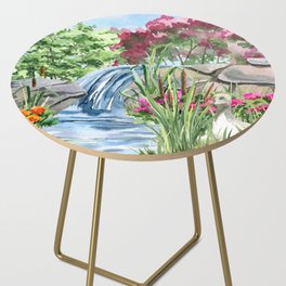 Watercolour stream with a duck Side Table