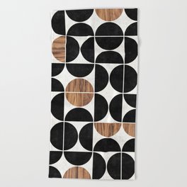 Mid-Century Modern Pattern No.1 - Concrete and Wood Beach Towel
