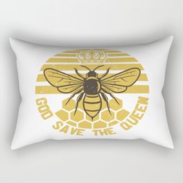 God Save The Queen Vintage Bee Rectangular Pillow