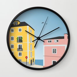Live In Romance Wall Clock | Honey Clube, Curated, Architecture, Liveinromance, Romance, Digital, Graphicdesign, Playful, Buildings, Yellow 