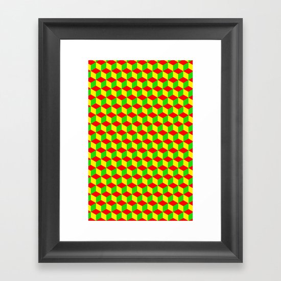 Cubed - Rasta Framed Art Print