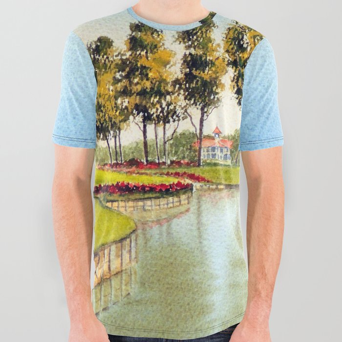 Sawgrass TPC Golf Course 17th Hole All Over Graphic Tee by billholkham | Society6
