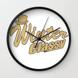 Winter Classy Logo (Gold) Wall Clock