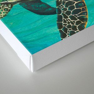 Honu Sea Turtle Original Acrylic Painting Canvas Print By
