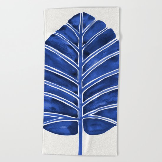 Elephant Ear Alocasia – Navy Palette Beach Towel