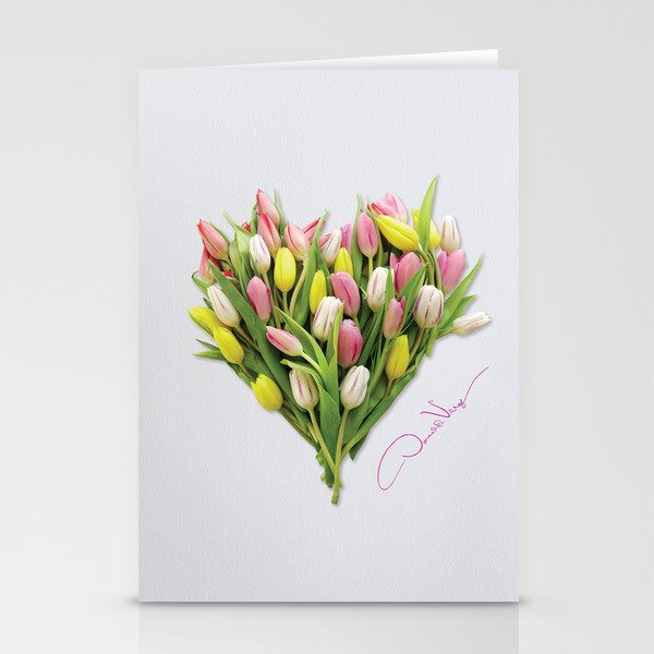 LOVE Tulips Flower Heart Mother's Day Gift and Birthday Gifts - Donald Verger Stationery Cards