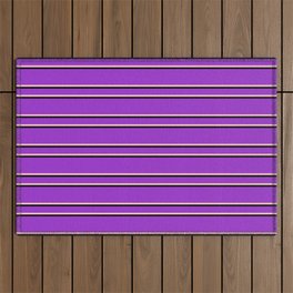 [ Thumbnail: Dark Orchid, Pink & Black Colored Lines/Stripes Pattern Outdoor Rug ]