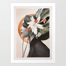 In Bloom 20 Art Print | Surrealism, Curated, Floral, Girl, Digital, Flowers, Dada22, Fashion, Butterflies, Woman 