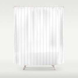 White and Grey Vertical Stripes Shower Curtain