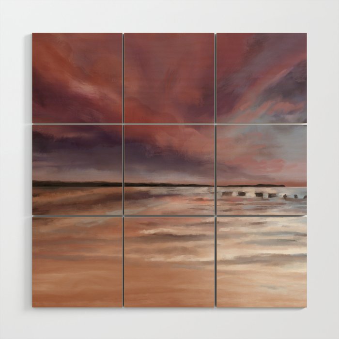 Red Sky in the Morning Wood Wall Art