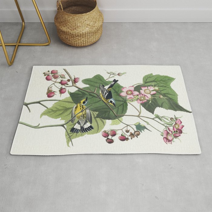 Black and Yellow Warblers Rug