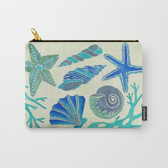 Blue Seashells Carry-All Pouch