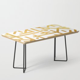 White Gold colored abstract lines pattern Coffee Table