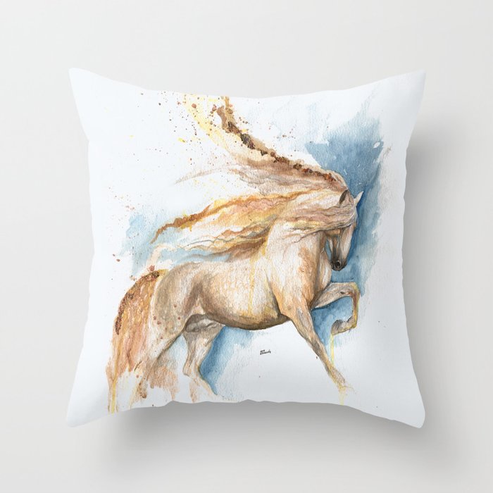 Andalusian horse Throw Pillow