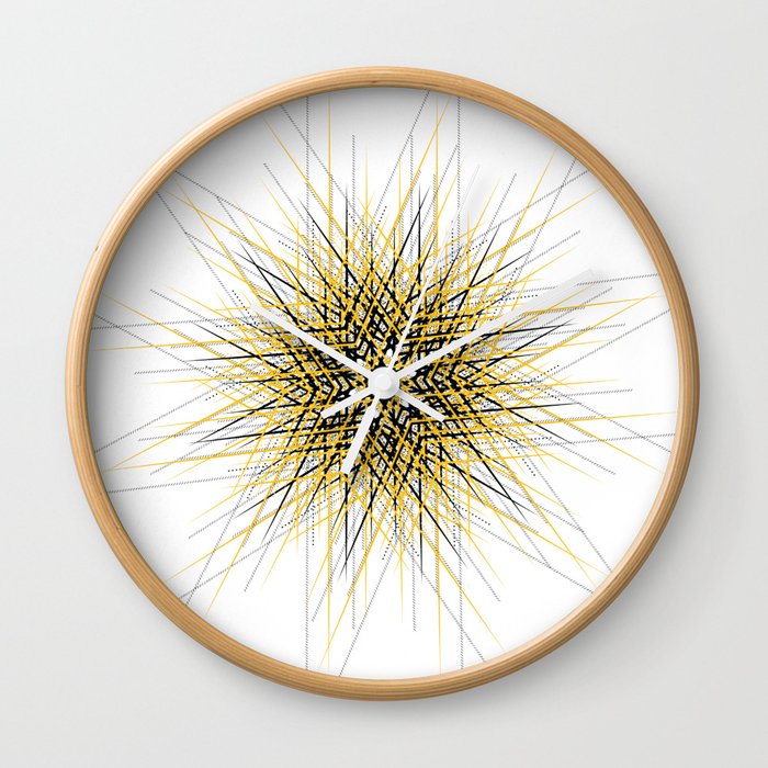 Bright Mustard Yellow Mandala Star Wall Clock By Geometriceyedesign Bright Mustard Yellow Mandala Star Wall Clock By Geometriceyedesign Society6