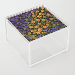 Spring Viola Floral Painting Acrylic Box