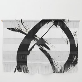 Brushstroke [7]: a minimal, abstract piece in black and white Wall Hanging