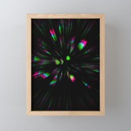 Glitch green and pink lines Framed Mini Art Print