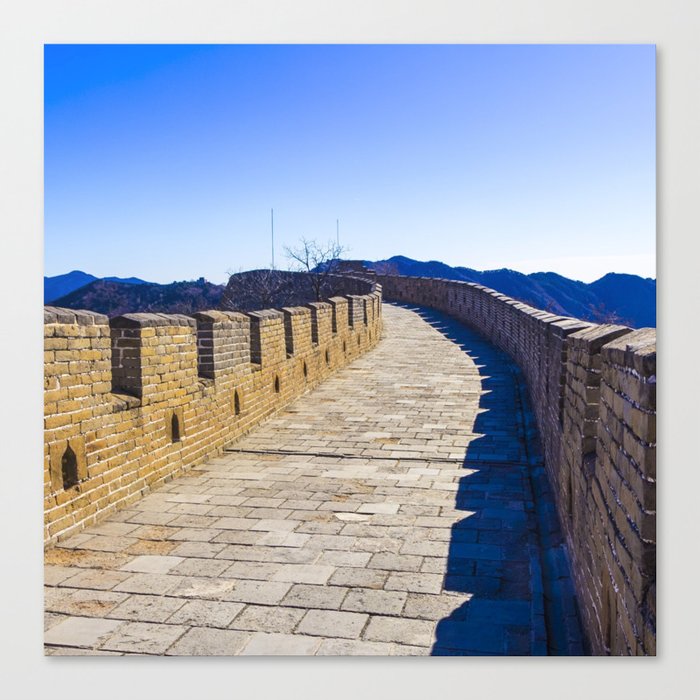 China Photography - Great Wall Of China Under The Cold Blue Sky Canvas Print