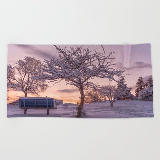 Winter Sunset #2 Beach Towel