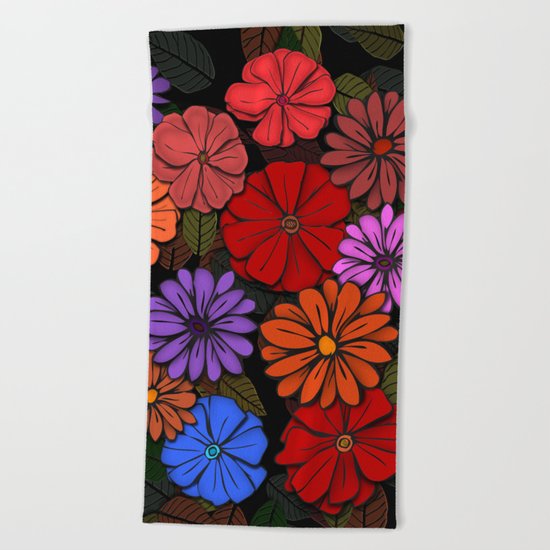 Abstract #393 Flower Power #4 Beach Towel