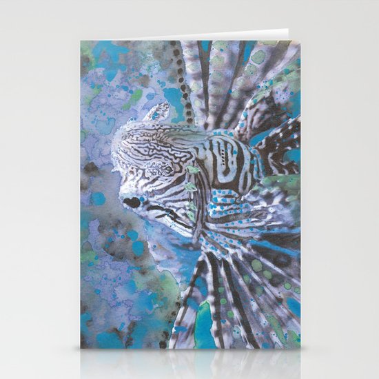 Tropical Lion Fish Watercolor Aquatic Fish Painting Spread Your