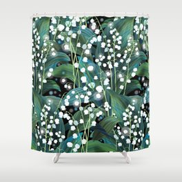 Lily of the valley. Seamless background pattern Shower Curtain