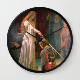 The Accolade by Edmund Blair Leighton, Young Queen, Monarch Wall Clock