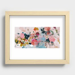 floral bloom abstract painting Recessed Framed Print