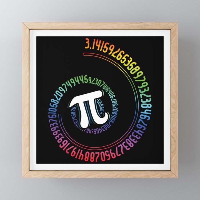 Rainbow Math Geek Mathematician Pi Day Framed Mini Art Print