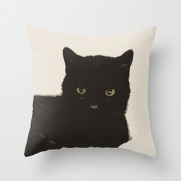 Black Cat Abstract Throw Pillow